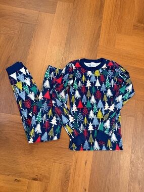 Hanna Andersson Organic Cotton Christmas Tree Pajama Set Size 14 Holiday Pajamas